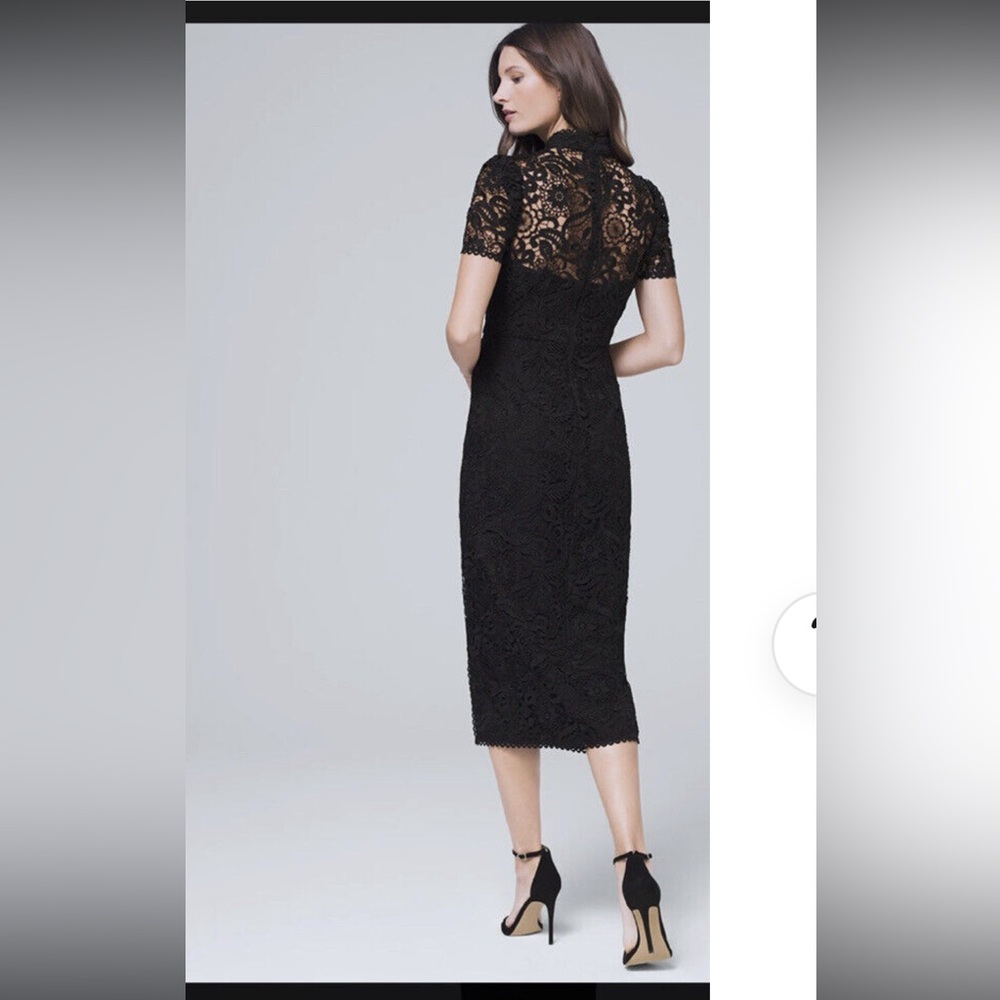 ML Monique Lhuillier lace midi with slit